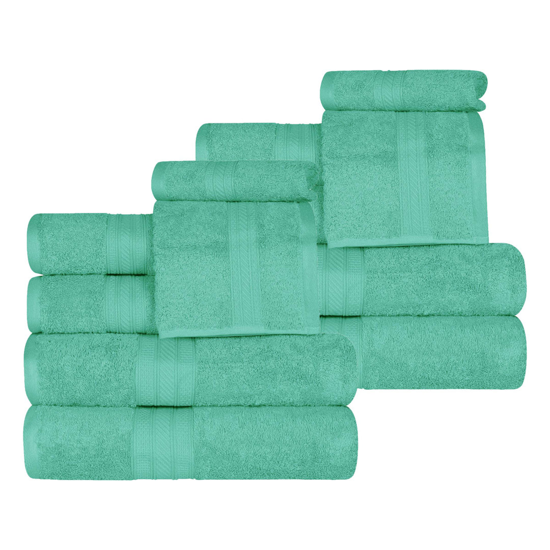 Atlas Cotton Plush Soft Highly-Absorbent Heavyweight Luxury 12 Piece Assorted Towel Set Hokku Designs 