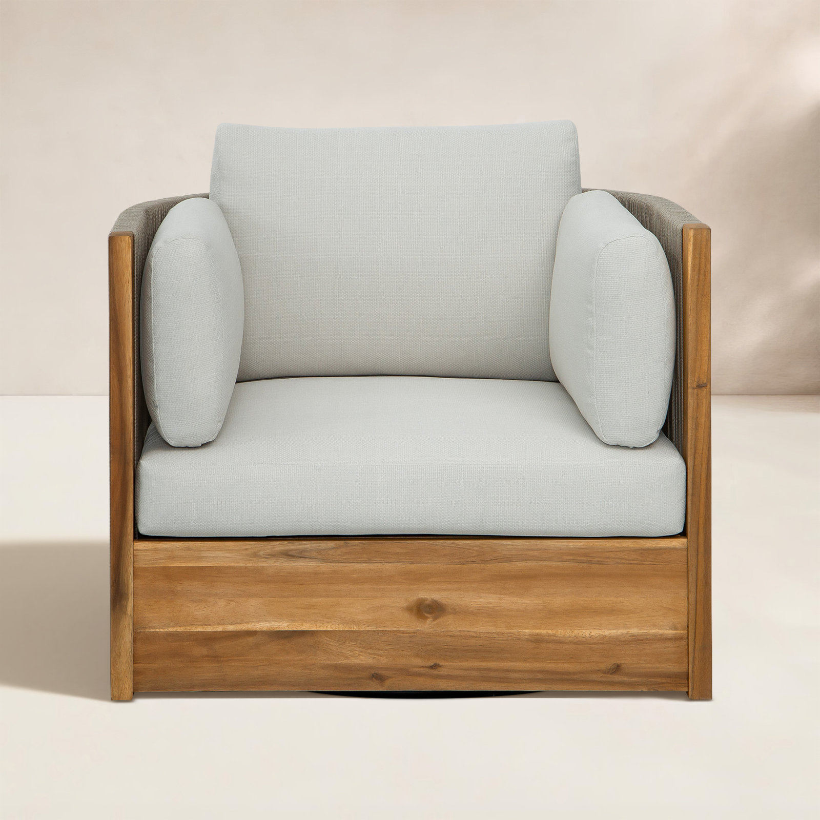 Layton Acacia Swivel Patio Lounge Chair