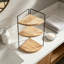 Étagère de coin à 3 niveaux avec assemblage facile, conception peu encombrante pour comptoir de salle de bain, cuisine, meuble-lavabo, bureau et commode-1011138407