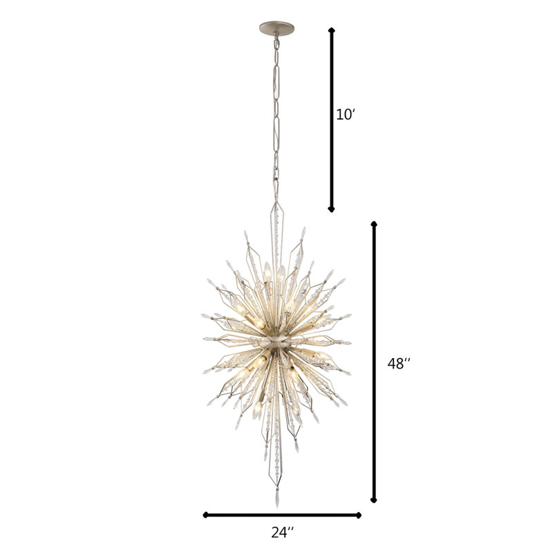 Lustre sphérique Spoutnik 20 lumières Orbital, Poussière dorée