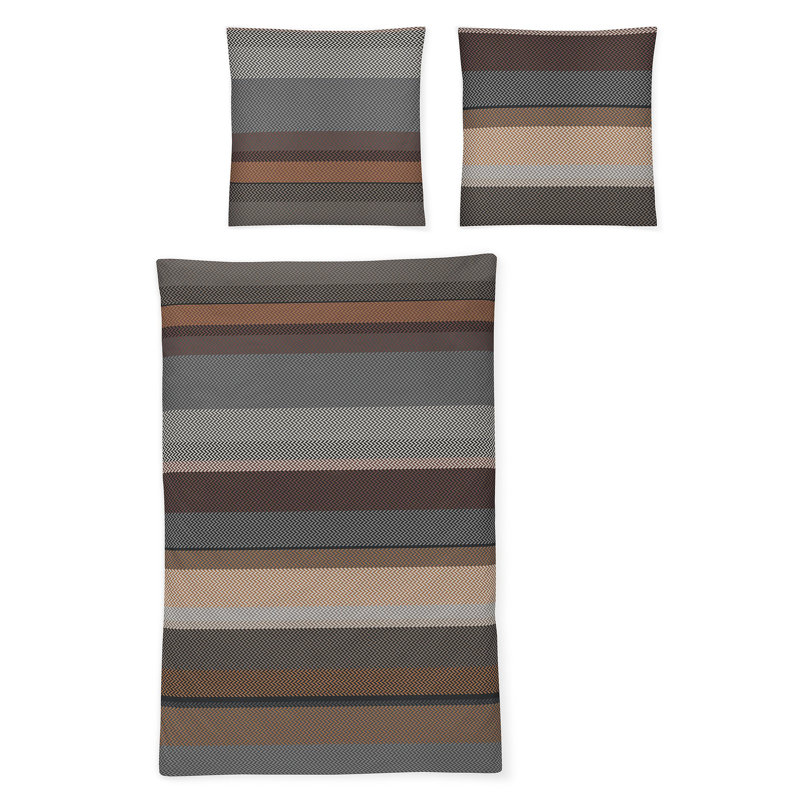Sky 8424 Mako Satin Duvet Cover Set, 240 x 220cm - 2 cushions 80 x 80cm), Saffron