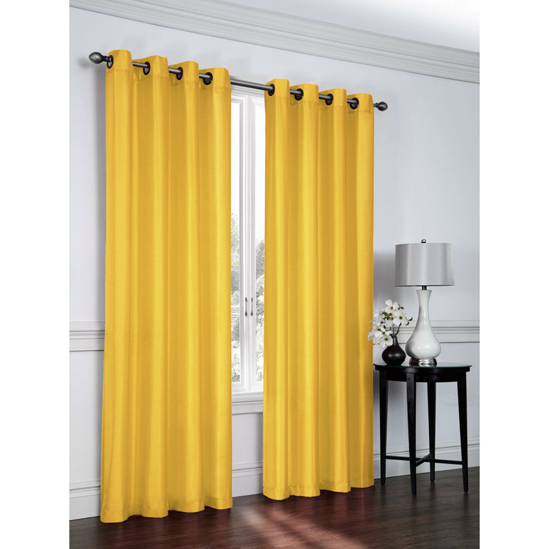 Rideaux transparents avec œillets Belterra, Jaune