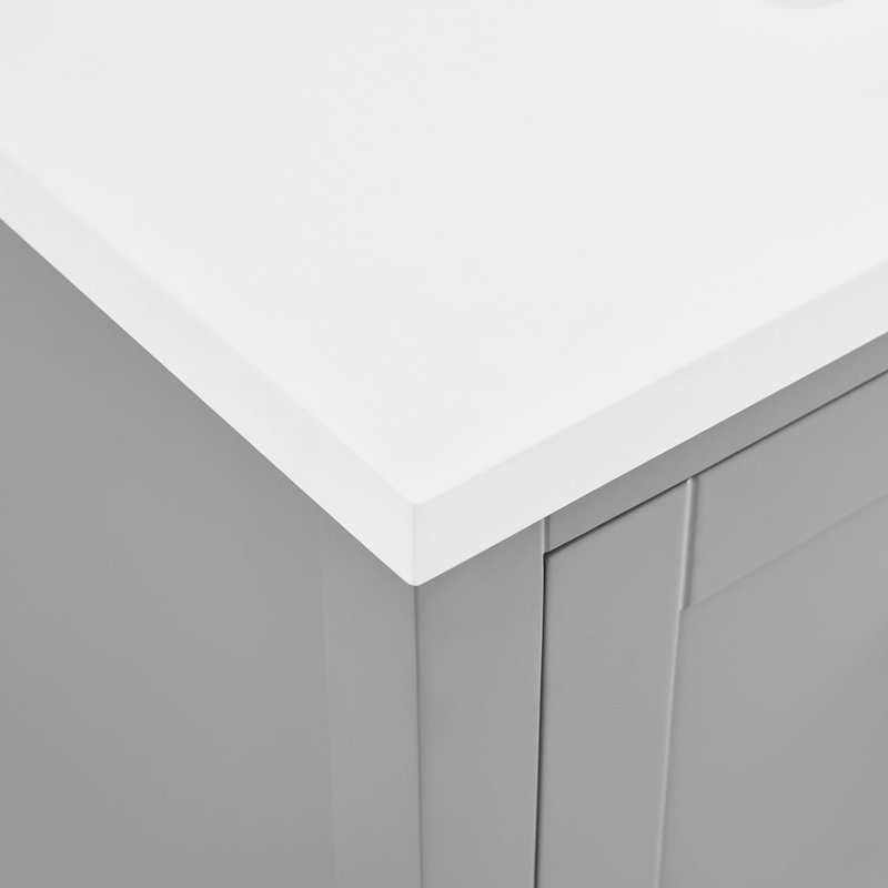 Sheraton 36" Freestanding Standard Single Bathroom Vanity with Top, Brushed Nickel, Gray