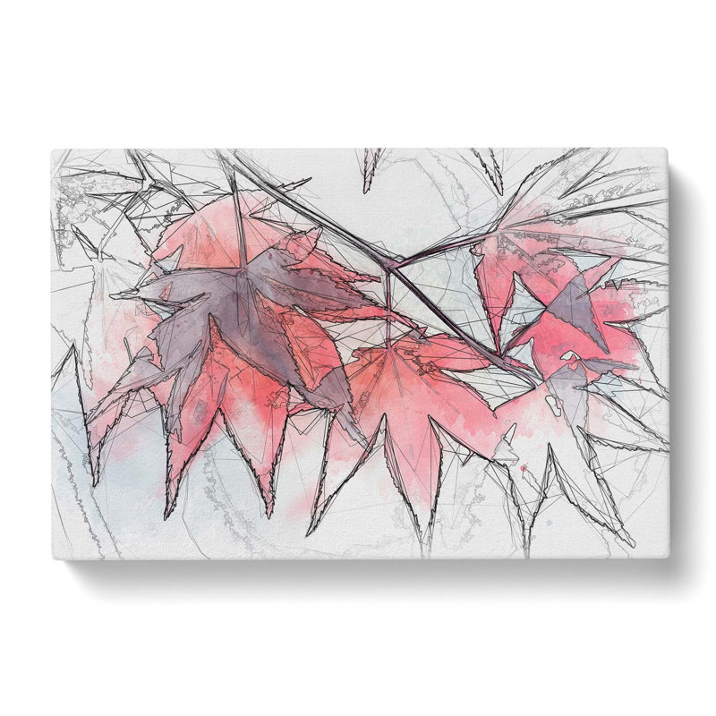Leaves Of A Maple Tree In Abstract - Wrapped Canvas, 60cm H x 91cm W x 3cm D