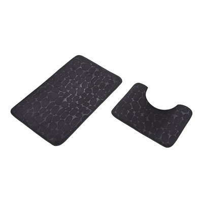  Bathroom Rugs Mat Sets 2 Piece, Non-Slip Absorbent Bath Rugs Ultra Soft Washable Carpet Bath Mats with U-Shaped Toilet for Bathroom Floor