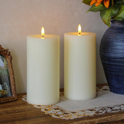 Bougies sans flamme scintillantes sans flamme avec graisse pour bougie, paquet de 2 bougies à DEL à pile chaude et froide pour la maison, le banquet, la décoration de fête