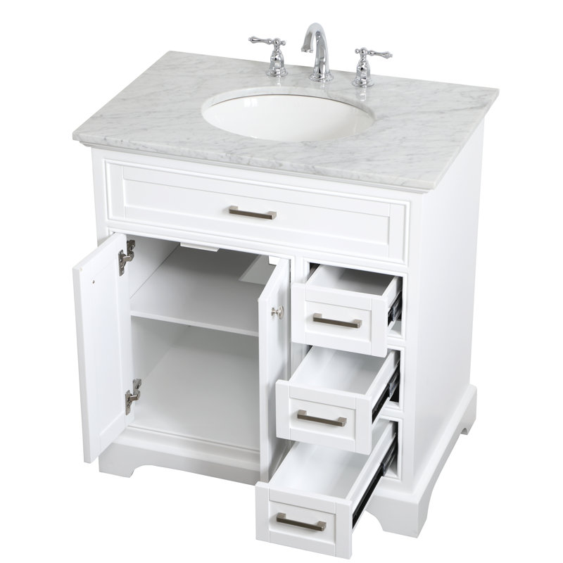 Meuble-lavabo simple 32 po Hermes, Blanc