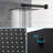 Wall Mounted 12 Inch Square Dual Function Matte Black Shower With - Balanced Valve, Rainfall Experience, 360 Swivel, And Ready Design Head System Scald Ultra Thin Shower, Adjustable Multifunctional-121076850