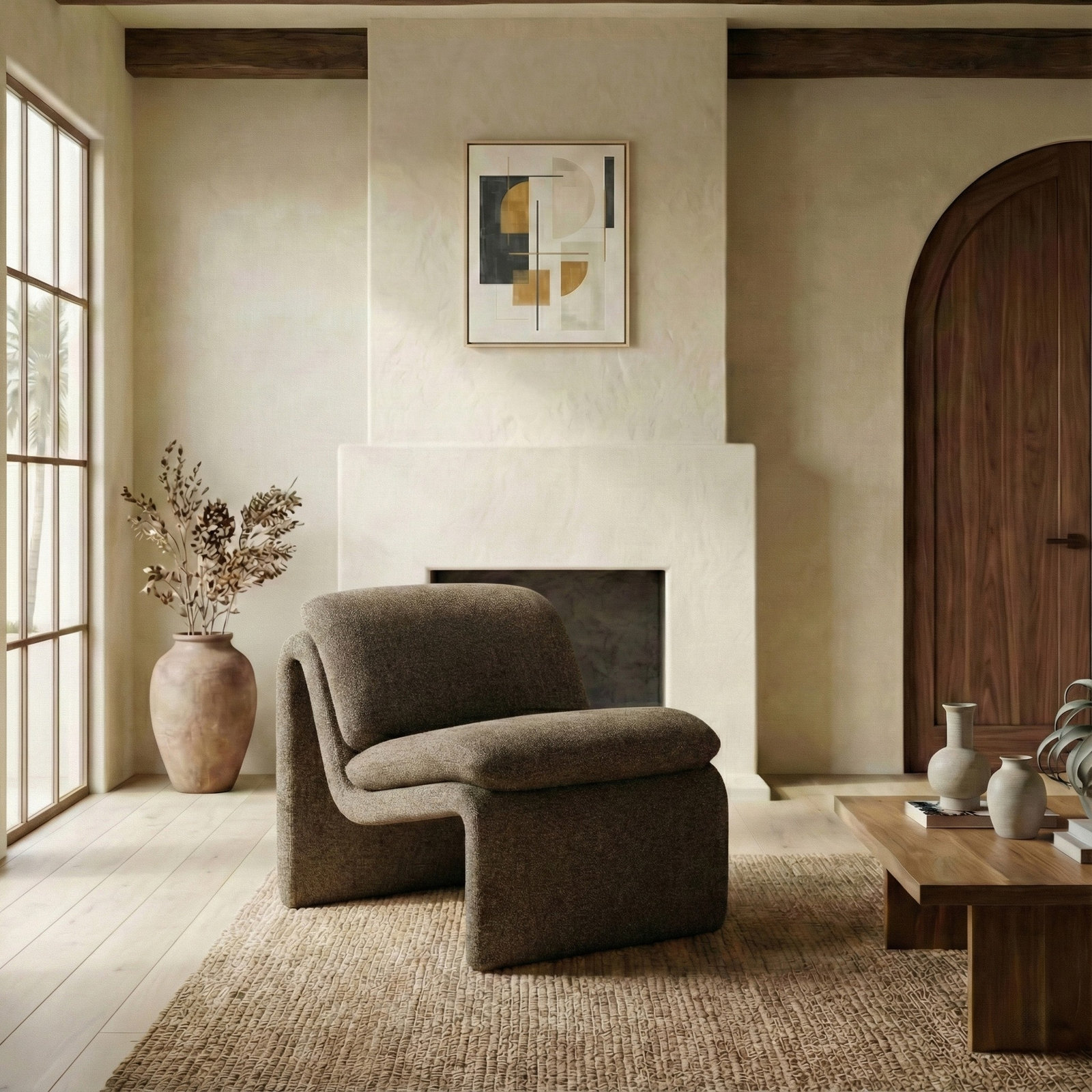 Piara Upholstered Accent Chair, Brown