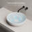 MonBlari 15" Round Solid Surface Bathroom Vessel Sink Matt Black-120971853