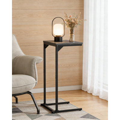 C-Shaped End Table Set Of 2, Tall Over Arm Sofa Table For Living Room And Bedroom, Space-Saving Side Table With Adjustable Feet