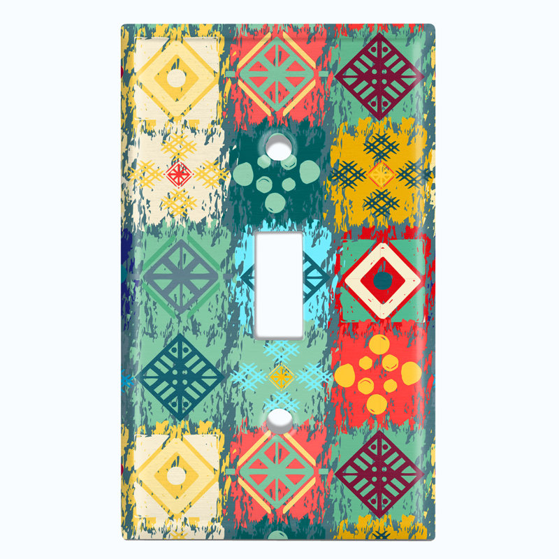 Patterned 1 - Gang Toggle Light Switch Standard Wall Plate