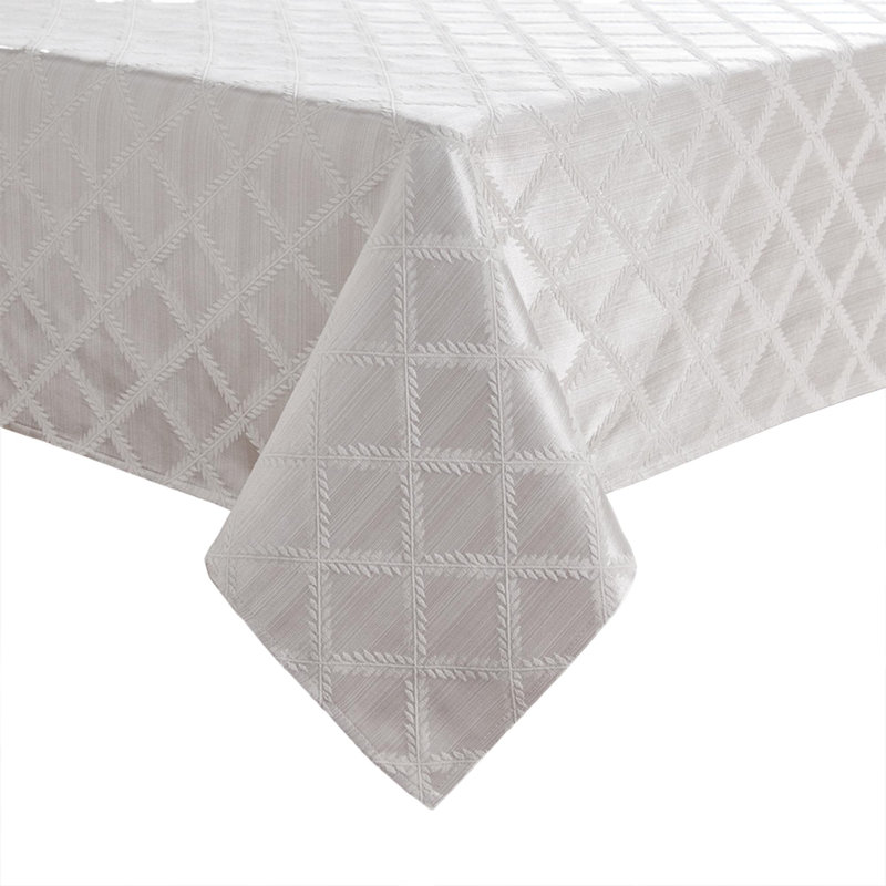 Lenox Laurel Leaf Damask Tablecloth, Platinum, 70"x86" Rectangle
