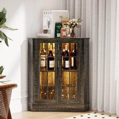 Buckhurst 2 - Door Corner Accent Cabinet With LED Light by Winston Porter