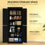 Armoire de cuisine de style nordique, armoire de rangement pour aliments autoportante, armoire de rangement avec portes et tablettes-129595852