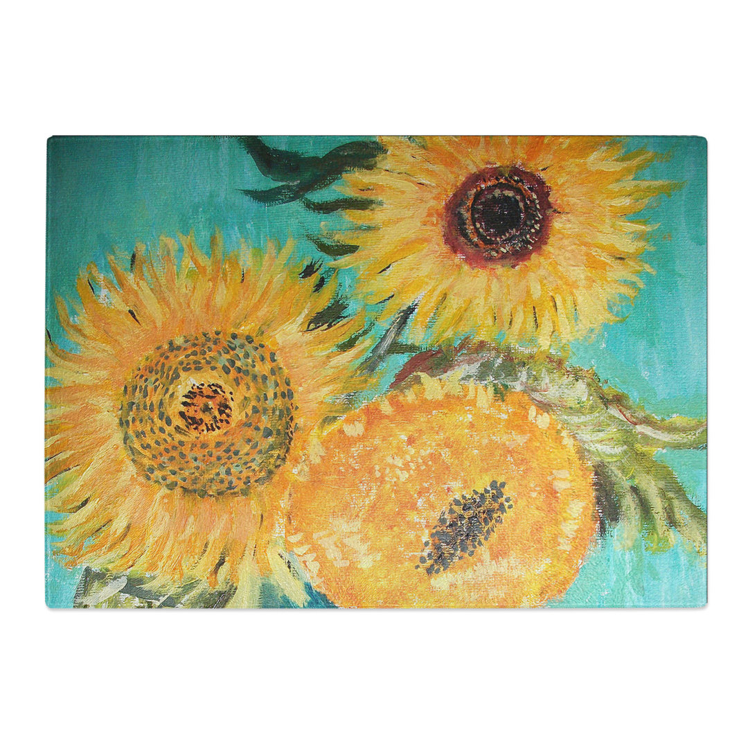 Sunflowers in a Vase by Vincent Van Gogh Chopping Board