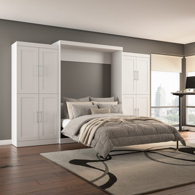 Grand lit mural Arlex de 137 W avec unités de rangement 36 W avec portes