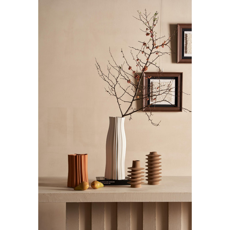 Vase en céramique blanc imprimé en 3D de 6,2 po de diamètre