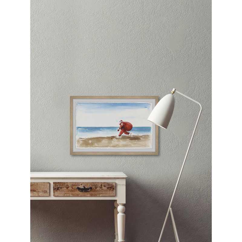 «Runaway Santa», reproduction encadrée, H 20 po x l 30 po x P 1,5 po