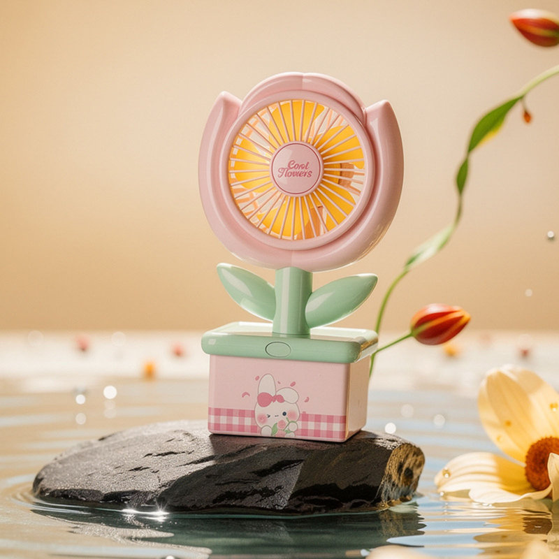 Kbndieu Desktop Flower Mini Fan USB Rechargeable Portable Gift Fan Wholesale