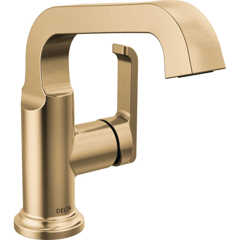 Robinet pour salle de bain à un trou Tetra, robinet de salle de bain à poignée simple avec ensemble de bonde, Lumicoat bronze