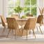 Set of 6 Boucle Rattan Back 19.5" Seat Height Dining Chair