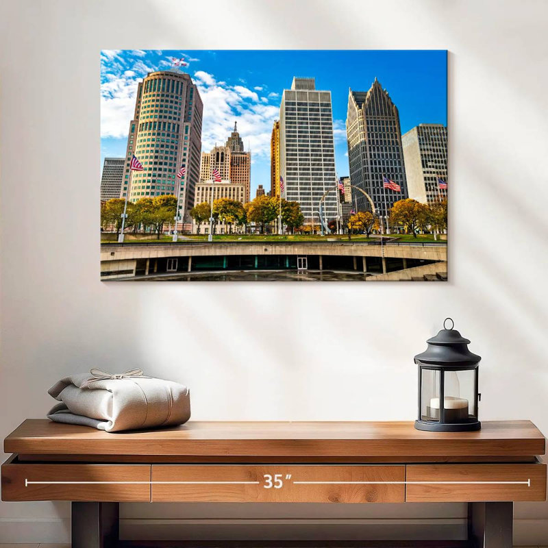 Sirci Downtown Detroit Buildings, H 16 po x l 24 po