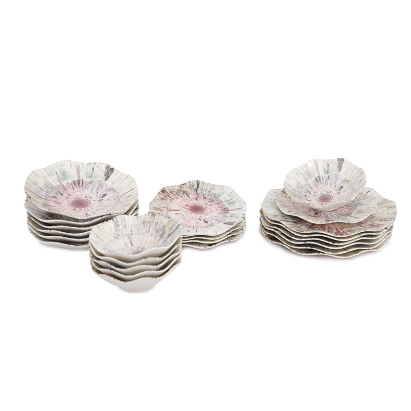 Portier Porcelain China Dinnerware Set 24 Piece - Service for 6