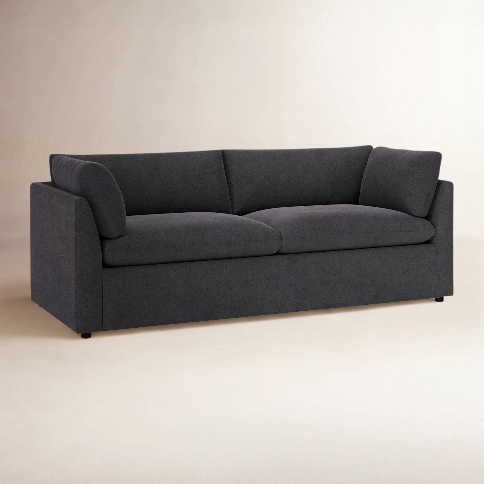 Kallie 86'' Sofa, Bella Gunmetal Performance Velvet