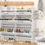 Narrow Shoe Storage Cabinet With 2 4 Flip-Out Drawer-818546636