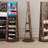LED Light Jewellery Cabinet with Full Length Mirror 360° Swivel, Lockable Free Standing Mirror with Jewellery Storage, Inside Makeup Mirror, Rustic Brown
