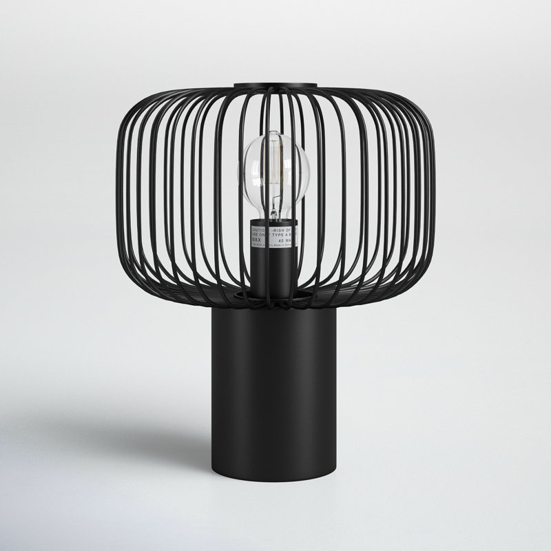 Sarette Table Lamp, Black, 10" H x 10" W x 12" D