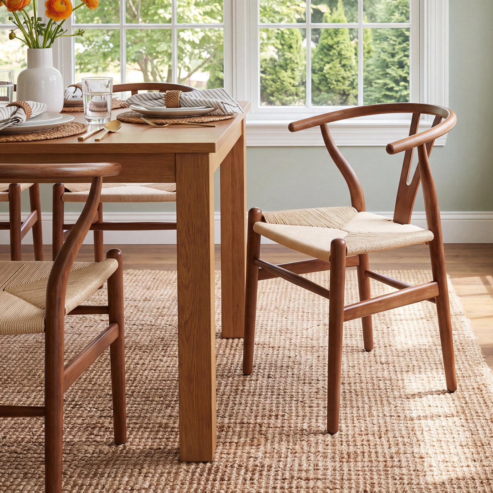 Wyn Dining Armchair, Black / Natural, 2