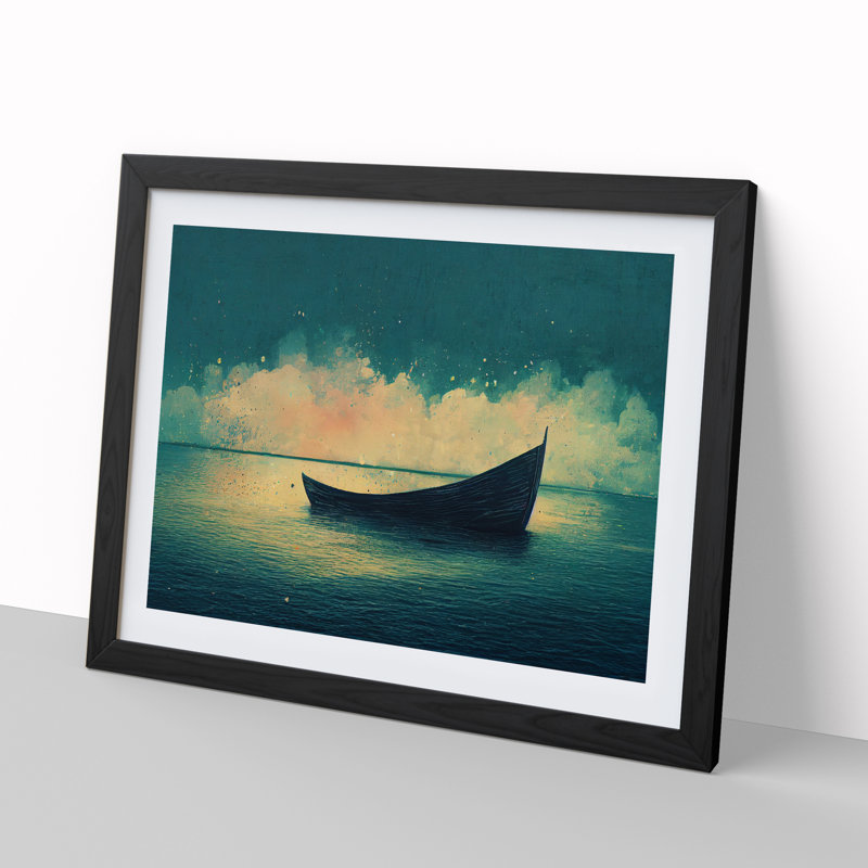 Boat Splashed Vol.2 - Single Picture Frame Painting, Black Framed, 34cm H x 46cm W x 2cm D