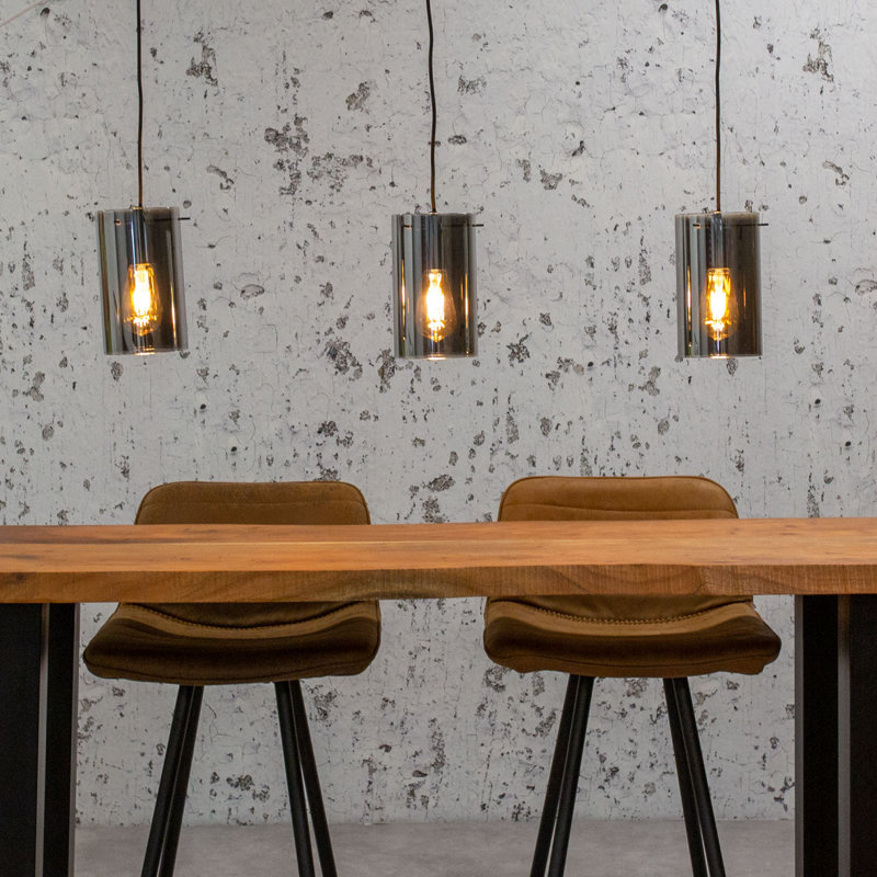 Callum-Shaun 3 - Light Black Cylinder Pendant