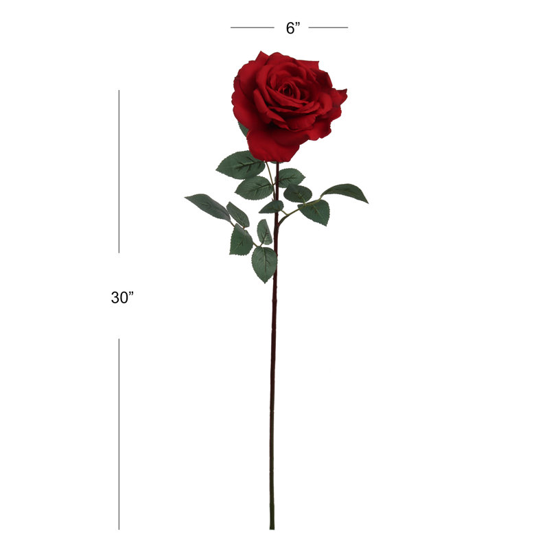 Ensemble de roses artificielles, Rouge, 12