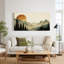 Art mural rétro sur toile de montagnes et de pins-1370418669