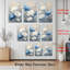 Tableau mural sur toile à motifs floraux bleus et blancs (paquet de 3)-1389351247