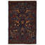 Tapis traditionnel bleu marine et multicolore 3 x 5