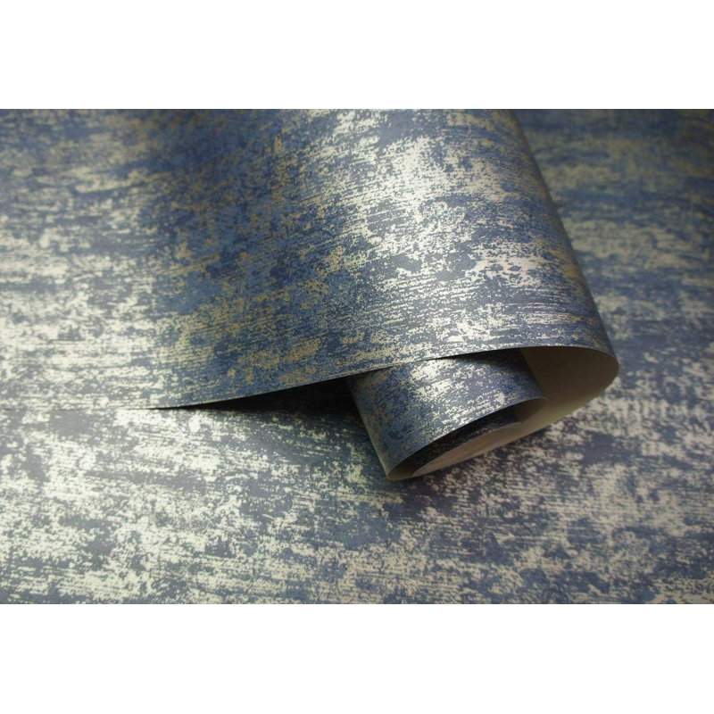 Monteverde Textured Metallic Wallpaper 10m x 53cm Roll, Navy Blue