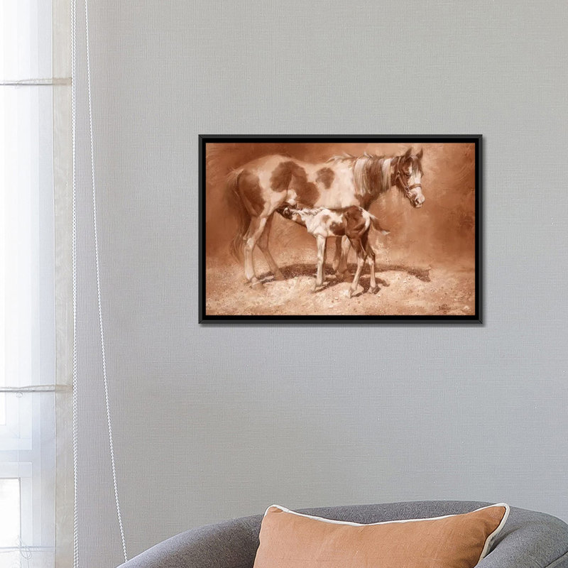 « sienna paint », impression sur toile, H 18 po x l 26 po x P 1,5 po, Toile avec cadre noir, Pas de tapis