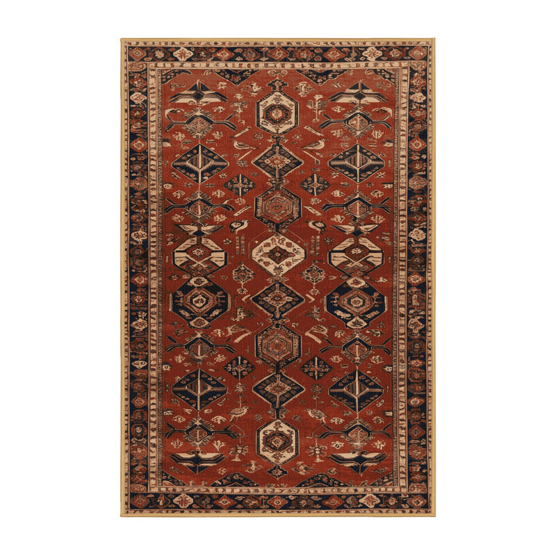 Tapis brun lavable à la machine, Rectangle 7 pi x 9 pi