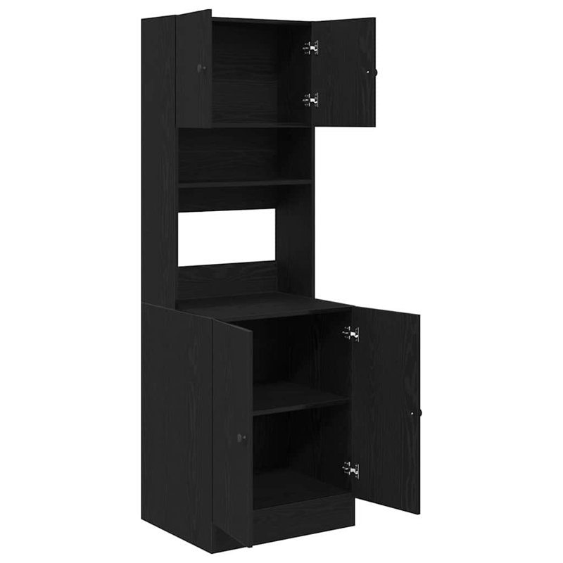 Kitchen Cabinet 60X50x180 Cm Engineered Wood, Black Oak