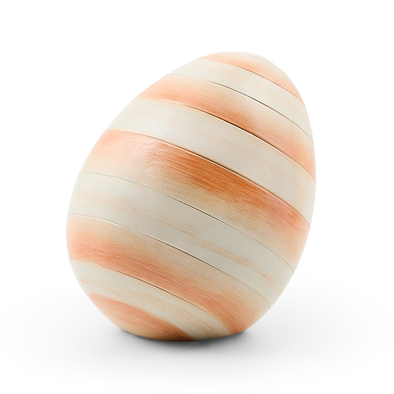 Stripe Mini Egg, Orange/White