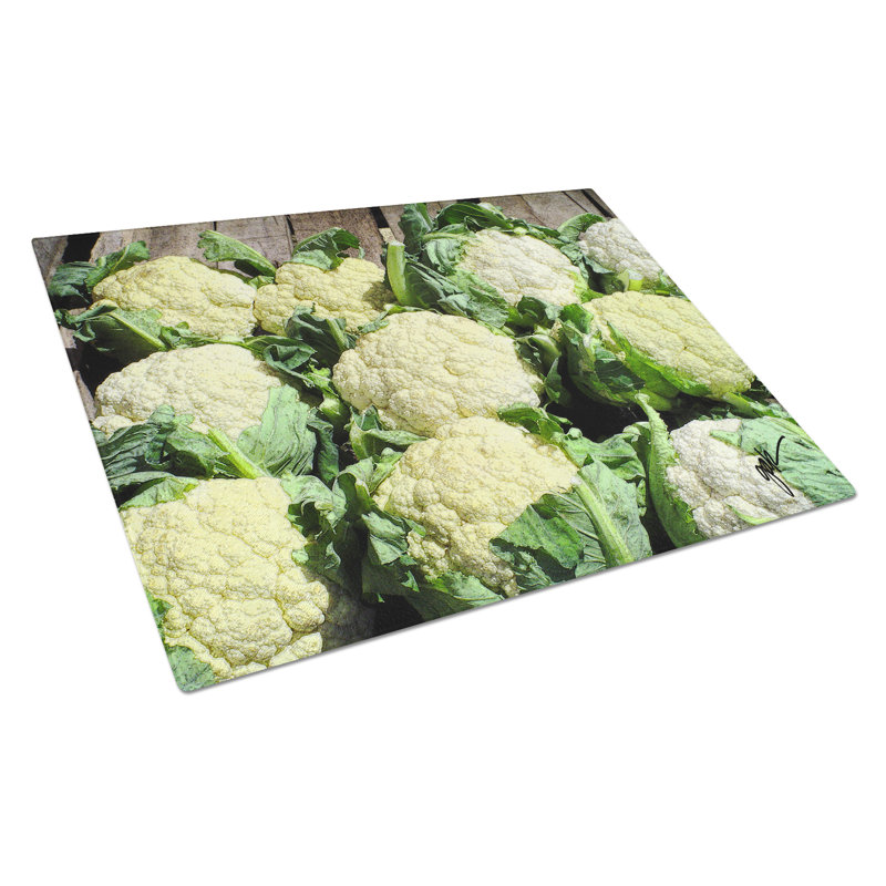 Grande planche à découper en verre Cauliflower par Gary Kwatek, Chou-fleur