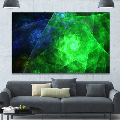 « green rotatif polyèdre », impression sur toile tendue