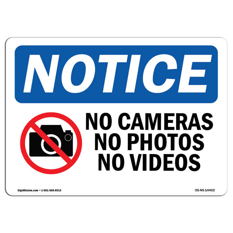 Adhésif décoratif sans caméra ni photo ni vidéo 7 po x 5 po