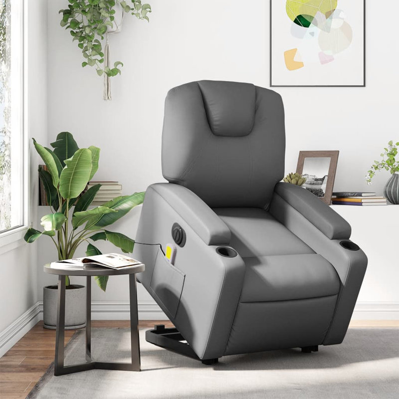 Fauteuil de massage en faux cuir, Similicuir gris