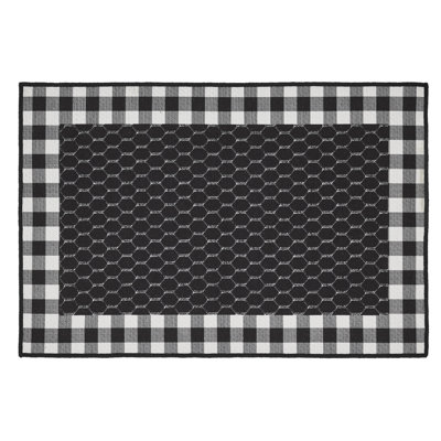 Tapis intérieur / extérieur en polyester tissé à plat à la main Down Home