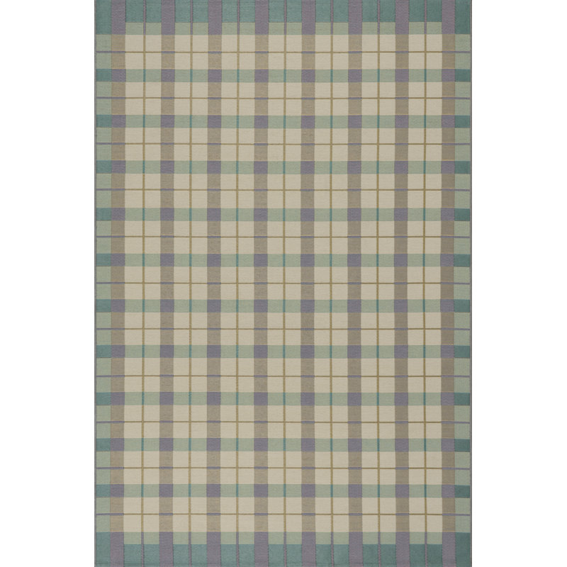 Sundara Modern Plaid Indoor/Outdoor Rug, Blue, Rectangle 2' x 3'